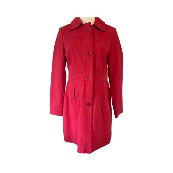 Banana Republic Jackets & Blazers - Banana Republic Red Cotton Trench Coat Belted Jacket Lined Women’s Size M NWT